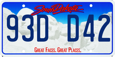 SD license plate 93DD42