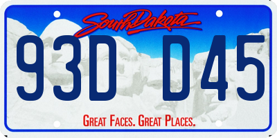 SD license plate 93DD45