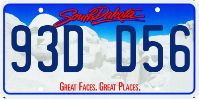 SD license plate 93DD56