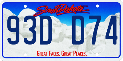 SD license plate 93DD74