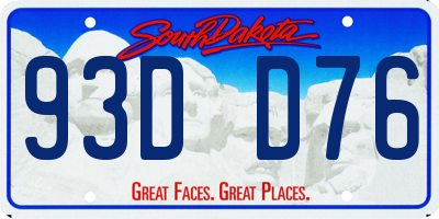 SD license plate 93DD76