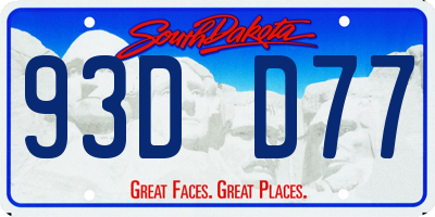 SD license plate 93DD77