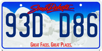 SD license plate 93DD86