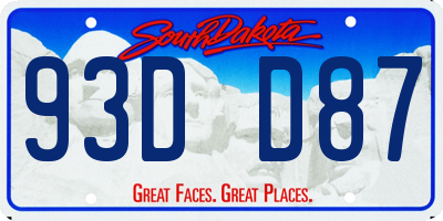 SD license plate 93DD87