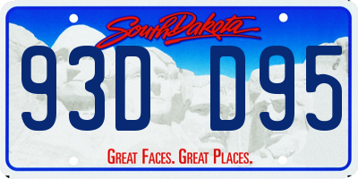 SD license plate 93DD95