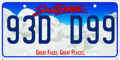 SD license plate 93DD99