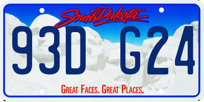 SD license plate 93DG24