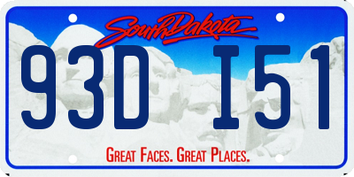SD license plate 93DI51