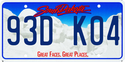 SD license plate 93DK04