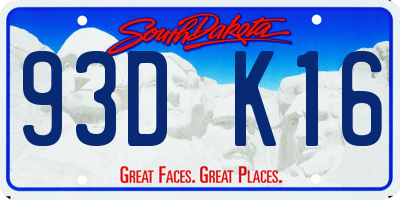 SD license plate 93DK16