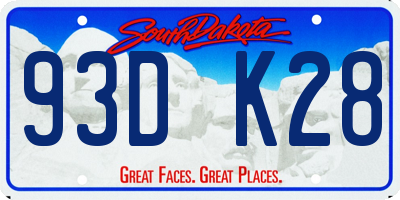 SD license plate 93DK28