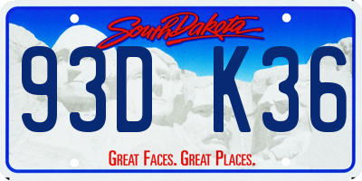SD license plate 93DK36