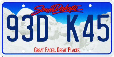 SD license plate 93DK45