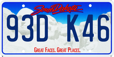 SD license plate 93DK46