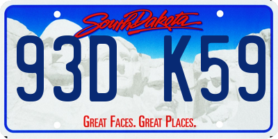 SD license plate 93DK59