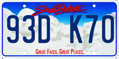 SD license plate 93DK70