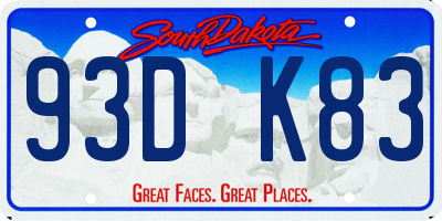 SD license plate 93DK83