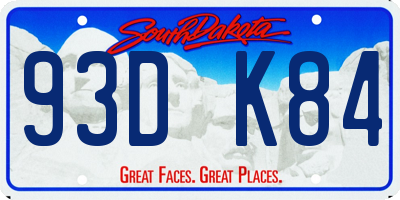 SD license plate 93DK84