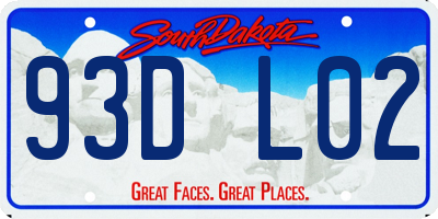 SD license plate 93DL02