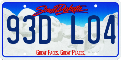 SD license plate 93DL04
