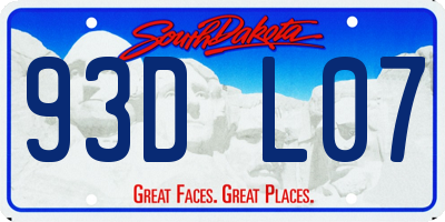 SD license plate 93DL07