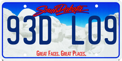 SD license plate 93DL09