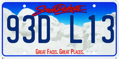 SD license plate 93DL13