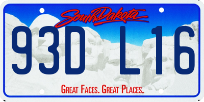SD license plate 93DL16