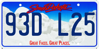 SD license plate 93DL25
