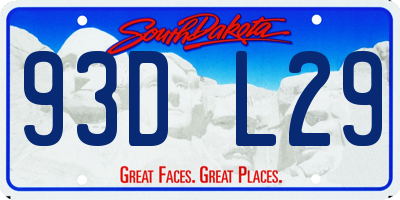 SD license plate 93DL29