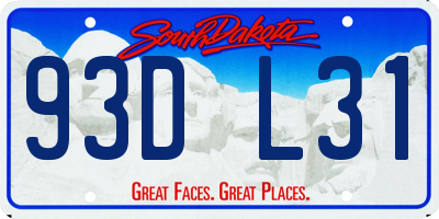 SD license plate 93DL31