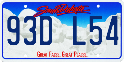 SD license plate 93DL54