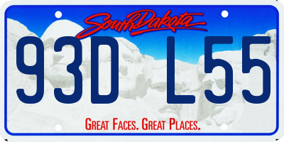 SD license plate 93DL55