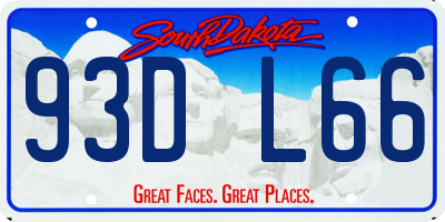 SD license plate 93DL66