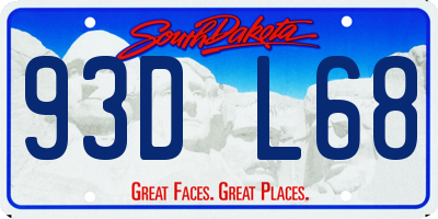 SD license plate 93DL68