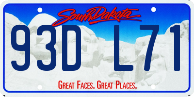 SD license plate 93DL71