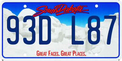 SD license plate 93DL87
