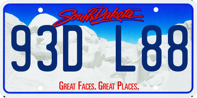 SD license plate 93DL88