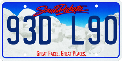 SD license plate 93DL90