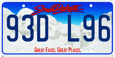 SD license plate 93DL96