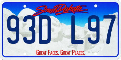 SD license plate 93DL97