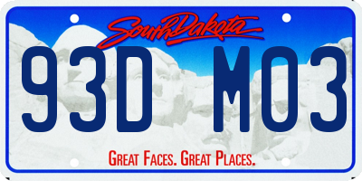 SD license plate 93DM03