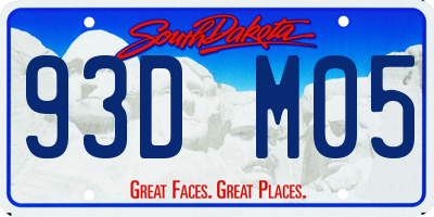 SD license plate 93DM05