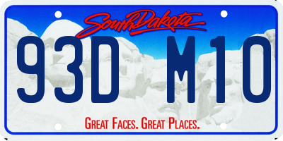 SD license plate 93DM10