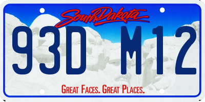 SD license plate 93DM12