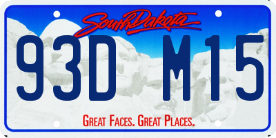 SD license plate 93DM15
