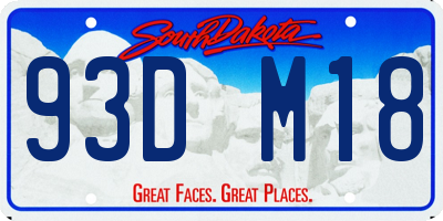 SD license plate 93DM18