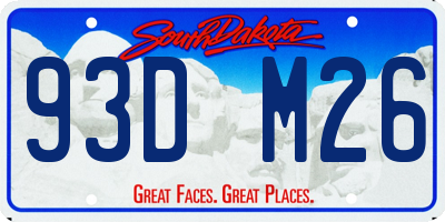 SD license plate 93DM26