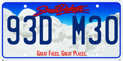 SD license plate 93DM30
