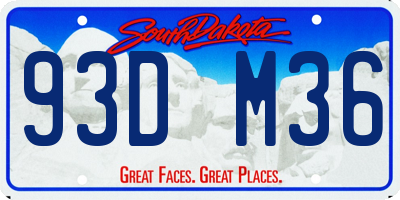 SD license plate 93DM36